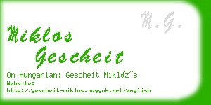 miklos gescheit business card